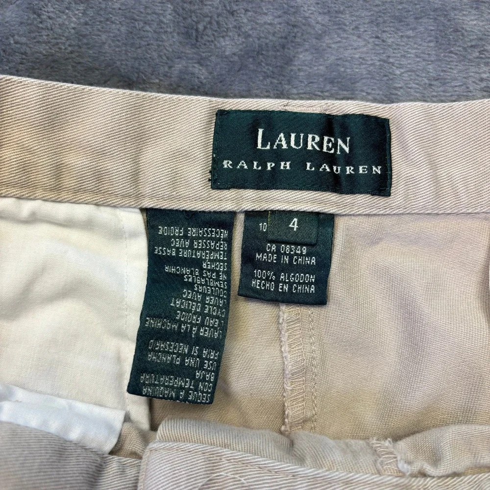 Lauren Ralph Lauren Shorts Womens‎ Size 4 Beige Khaki Chino Casual Cotton